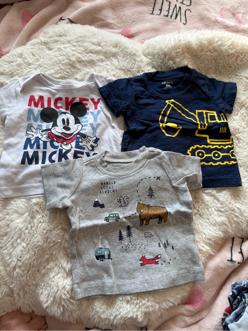Boys Short Sleeve Tee Set - White, Navy, Gray